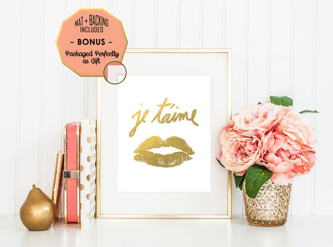 "Je Taime" - Gold Foil Print