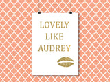 Lovely Like Audrey - Gold Foil Print