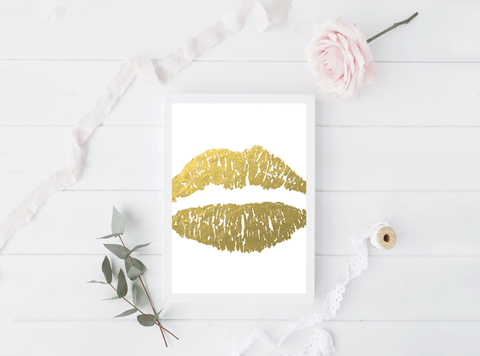 Golden Kiss Foil Print - Valentine's Day Collection