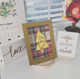 Gold Plaid Tree with Gold Frame - Limited Time Only - Holiday - Gold Foil Print