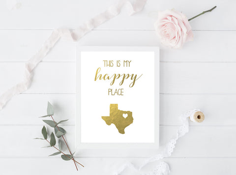 This Is My Happy Place - Custom State Print