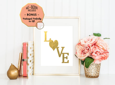 LOVE - Gold Foil Print