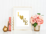 LOVE - Gold Foil Print