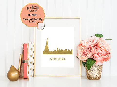 New York Skyline - Gold Foil Print