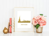 New York Skyline - Gold Foil Print