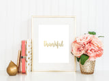 Thankful Holiday- Gold Foil Print