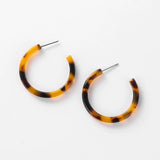 Penelope Tortoise-shell Geometric Acrylic Hoops